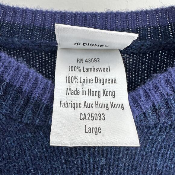 Vintage Disney Tigger Sweater Mens Large Lambswool Winnie 90s Rainbow Stripe - Picture 6 of 10